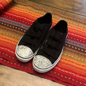Kids Vans GUC black and glitter ✨